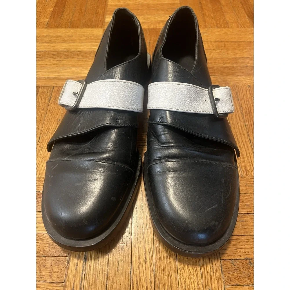 Achilles‎ Ion Gabriel Black Leather Strap Shoes Size 42 Avant-Garde Designer